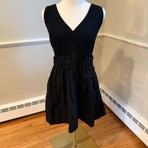 Black V-Neck Mini Dress